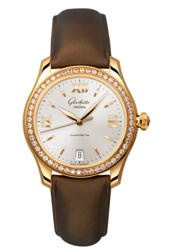 Glashutte Original Lady Serenade Rose Gold / Diamond / Silver / Calf - Folding 1-39-22-04-11-04