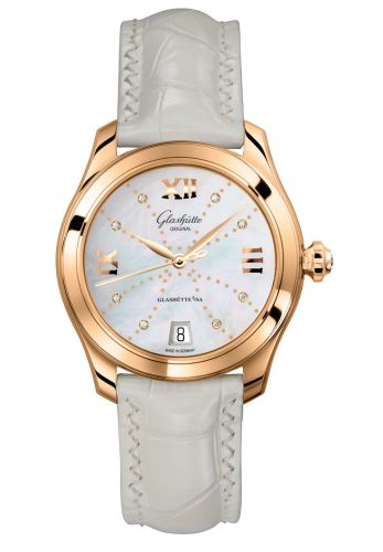 Glashutte Original Lady Serenade Rose Gold / MOP - Index Line / Alligator - Pin 1-39-22-12-01-44