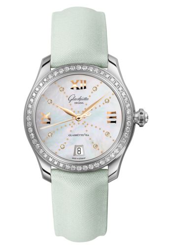 Glashutte Original Lady Serenade Stainless Steel / Diamond / MOP - Index Line / Satin - Folding 1-39-22-12-22-04