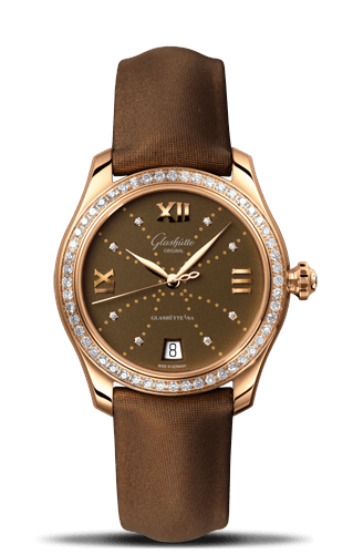 Glashutte Original Lady Serenade Rose Gold / Diamond / Brown - Index Line 1-39-22-13-11-44