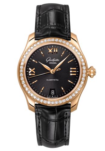 Glashutte Original Lady Serenade Rose Gold / Diamond / Black / Alligator - Folding 1-39-22-18-11-04