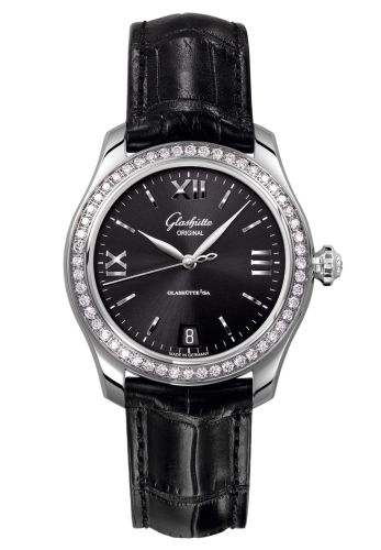 Glashutte Original Lady Serenade Stainless Steel / Diamond / Black / Alligator - Folding 1-39-22-20-22-04