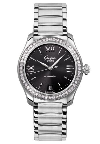 Glashutte Original Lady Serenade Stainless Steel / Diamond / Black / Bracelet 1-39-22-20-22-34