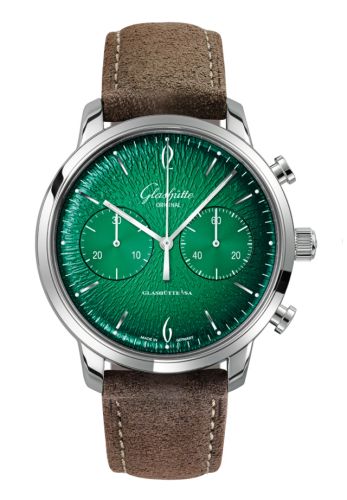 Glashutte Original Sixties Chronograph Stainless Steel / Green / Annual Edition 1-39-34-05-22-04