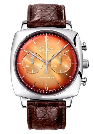 Glashutte Original Sixties Square Chronograph Stainless Steel / Tangerine 1-39-34-26-32-04