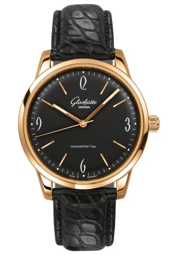 Glashutte Original Sixties Rose Gold / Black / Alligator / Pin 1-39-52-02-01-04