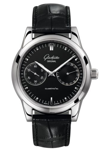 Glashutte Original Senator Hand Date Stainless Steel / Black / Alligator / Pin 1-39-58-01-02-04