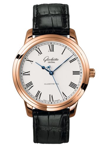 Glashutte Original Senator Automatic Red Gold / Silver / Alligator / Pin 1-39-59-01-05-04