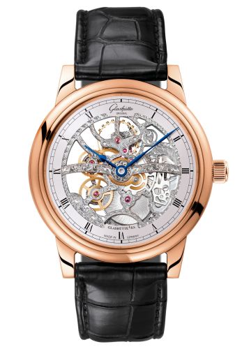 Glashutte Original Senator Manual Winding Red Gold / Skeleton / Alligator / Folding 1-49-18-01-05-50
