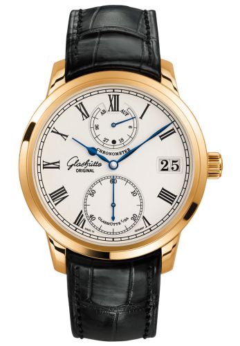 Glashutte Original Senator Chronometer Rose Gold / Silver / Alligator / Pin 1-58-01-01-01-01