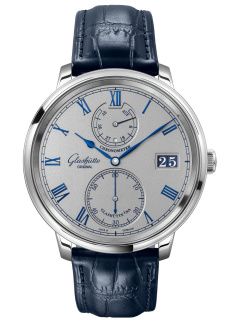 Glashutte Original Senator Chronometer White Gold / Silver / Alligator / Folding 1-58-08-01-04-61