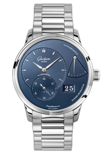 Glashutte Original PanoReserve Stainless Steel / Blue / Bracelet 1-65-01-12-26-70