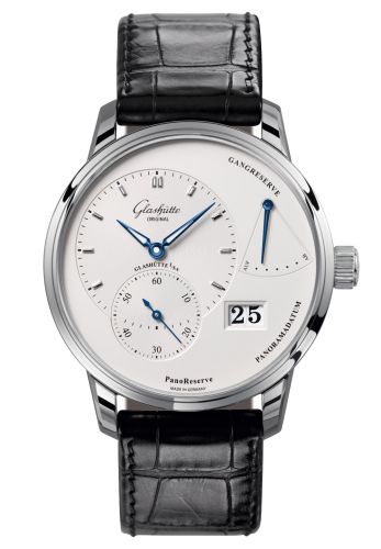 Glashutte Original PanoReserve Stainless Steel / Silver / Alligator / Folding 1-65-01-22-12-04