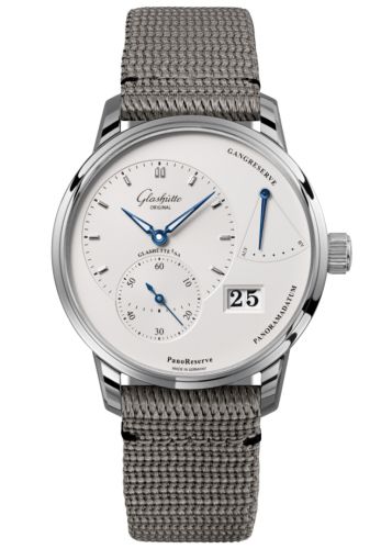 Glashutte Original PanoReserve Stainless Steel / Silver / Synthetic 1-65-01-22-12-36