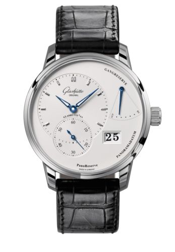 Glashutte Original PanoReserve Stainless Steel / Silver / Alligator - Folding 1-65-01-22-12-61