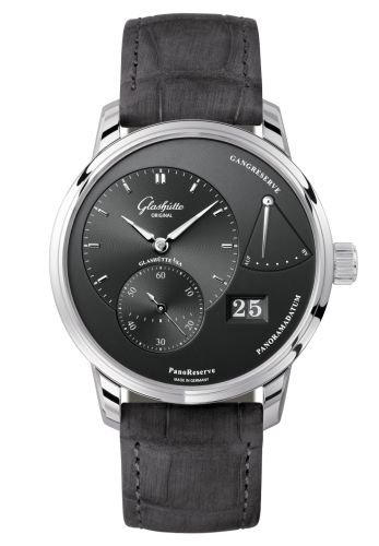 Glashutte Original PanoReserve Stainless Steel / Grey / Alligator / Pin 1-65-01-23-12-02