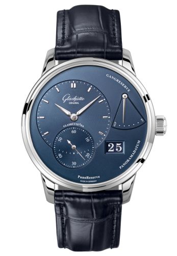 Glashutte Original PanoReserve Stainless Steel / Blue / Alligator / Folding 1-65-01-26-12-55