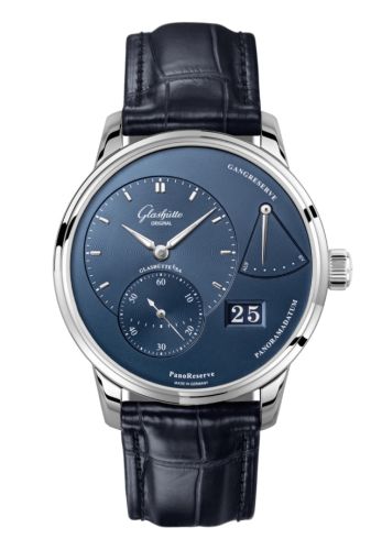 Glashutte Original PanoReserve Stainless Steel / Blue / Alligator - Folding 1-65-01-26-12-61