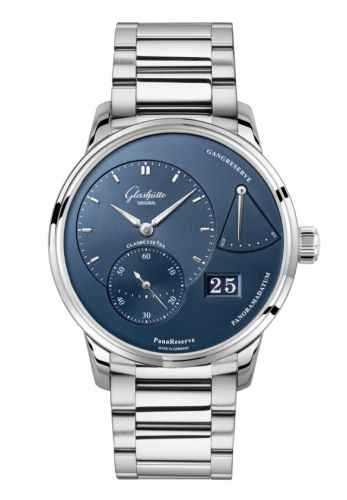 Glashutte Original PanoReserve Stainless Steel / Blue / Bracelet 1-65-01-26-12-71