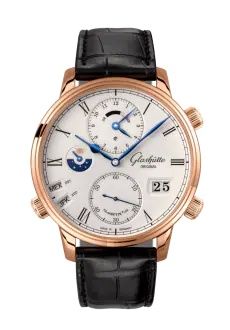 Glashutte Original Senator Cosmopolite Red Gold / Silver / Alligator / Folding 1-89-02-01-05-61