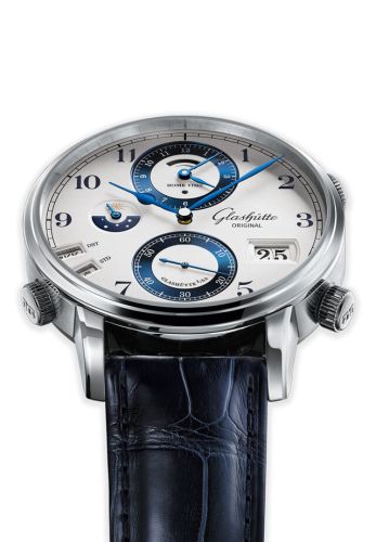 Glashutte Original Senator Cosmopolite Stainless Steel / China SKP / Alligator / Folding 1-89-02-02-02-30