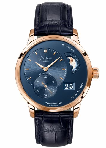 Glashutte Original PanoMatic Lunar Red Gold / Blue / Alligator / Short Folding 1-90-02-11-35-50