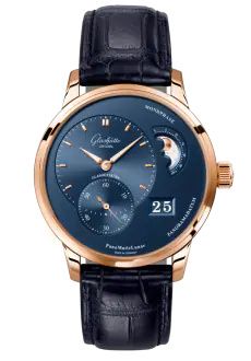 Glashutte Original PanoMatic Lunar Red Gold / Blue / Alligator - Folding 1-90-02-11-35-61