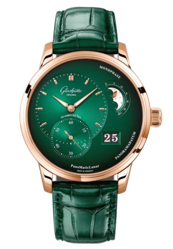 Glashutte Original PanoMatic Lunar Red Gold / Green / Alligator - Folding 1-90-02-23-35-61