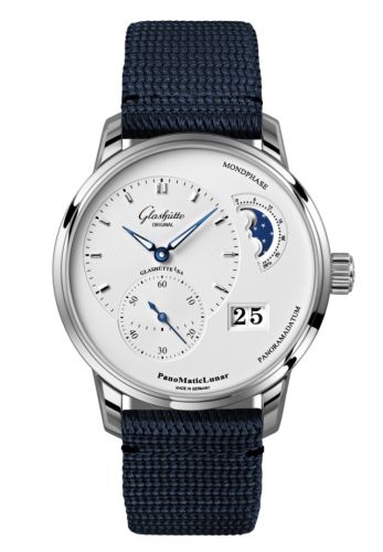 Glashutte Original PanoMatic Lunar Stainless Steel / Silver / Synthetic 1-90-02-42-32-64
