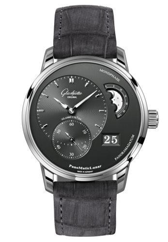 Glashutte Original PanoMatic Lunar Stainless Steel / Grey / Alligator / Folding 1-90-02-43-32-50