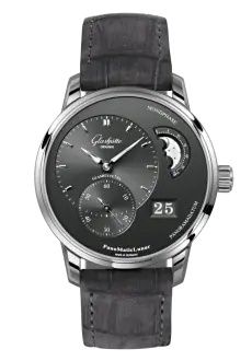 Glashutte Original PanoMatic Lunar Stainless Steel / Grey / Alligator - Folding 1-90-02-43-32-62
