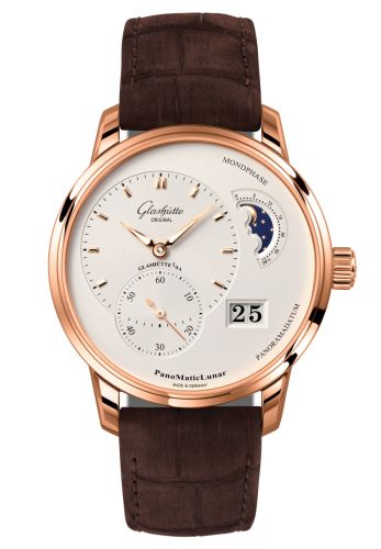 Glashutte Original PanoMatic Lunar Red Gold / Silver / Alligator / Folding 1-90-02-45-35-04