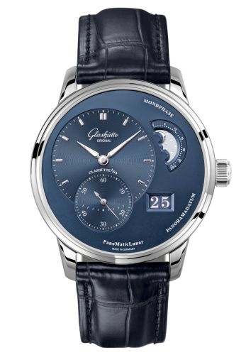 Glashutte Original PanoMatic Lunar Stainless Steel / Blue / Alligator / Folding 1-90-02-46-32-35