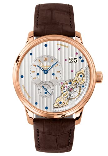 Glashutte Original PanoMaticInverse Red Gold / Silver / Alligator / Folding 1-91-02-01-05-50