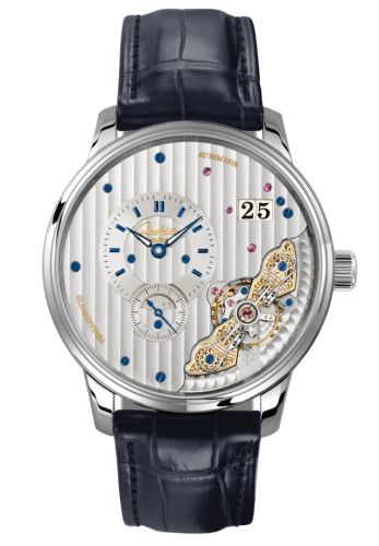 Glashutte Original PanoMaticInverse Stainless Steel / Silver / Alligator - Folding 1-91-02-02-02-61