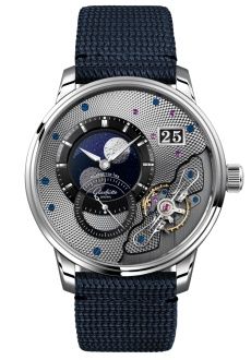 Glashutte Original PanoLunarInverse Platinum / Black / Synthetic - Folding 1-91-04-01-03-64