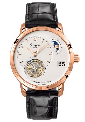 Glashutte Original PanoLunar Tourbillon Red Gold / Silver / Alligator / Pin 1-93-02-05-05-01
