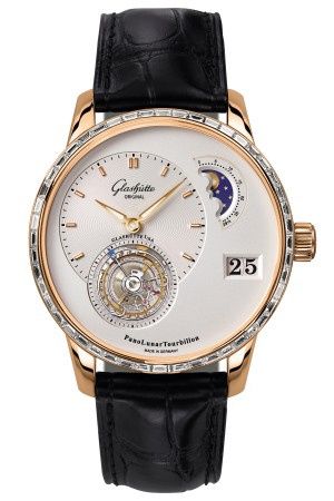 Glashutte Original PanoLunar Tourbillon Red Gold / Baguette / Silver / Alligator / Folding 1-93-02-05-50-50