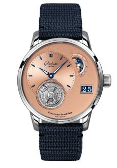 Glashutte Original PanoLunar Tourbillon Platinum / Salmon / Synthetic 1-93-03-01-03-64