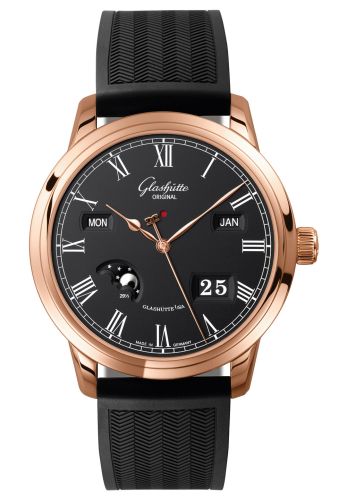 Glashutte Original Senator Perpetual Calendar Red Gold / Black / Rubber / Folding 100-02-25-05-04