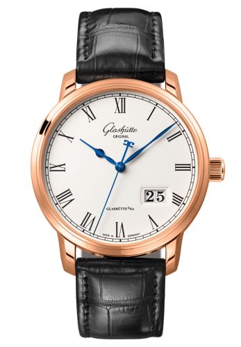 Glashutte Original Senator Panorama Date Red Gold / Silver / Alligator / Folding 100-03-32-45-50