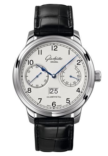 Glashutte Original Senator Observer Stainless Steel / Silver / Alligator / Pin 100-14-05-02-01