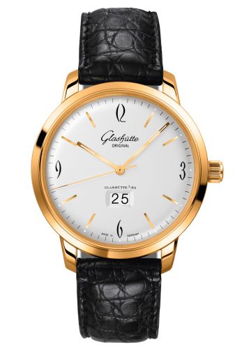 Glashutte Original Sixties Panorama Date Rose Gold / Silver / Alligator / Pin 2-39-47-01-01-04