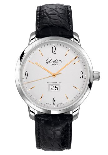 Glashutte Original Sixties Panorama Date Stainless Steel / Silver / Alligator / Pin 2-39-47-01-02-04