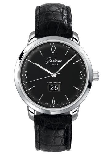 Glashutte Original Sixties Panorama Date Stainless Steel / Black / Alligator / Pin 2-39-47-03-02-04