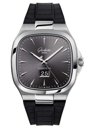 Glashutte Original Seventies Panorama Date Ruthenium / Rubber / Folding 2-39-47-12-12-06