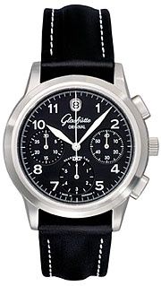Glashutte Original Senator Chronograph Date Stainless Steel / Black 39-32-13-17-04
