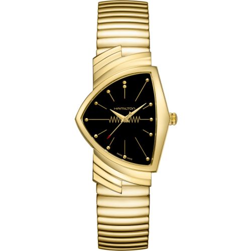 Hamilton Ventura Gents Yellow Gold / Black / Bracelet H24301131