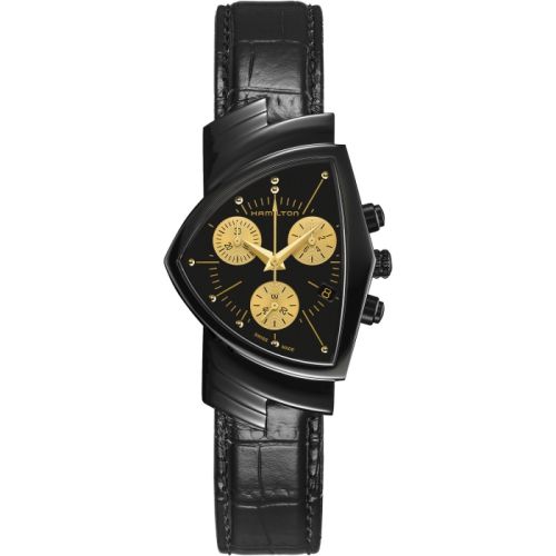Hamilton Ventura Chrono Quartz 32.3 Black & Gold H24402730