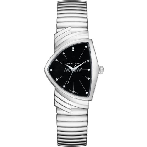 Hamilton Ventura Gents Stainless Steel / Black / Bracelet H24411232